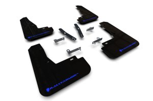 Kia EV6 Mud Flap Kit - Rally Armor - UR Black Flap/Blue Logo - Black - `22-`25 Kia EV6 Mud Flap Kit - Rally Armor - UR Black Flap/Blue Logo - Black - `22-`25
